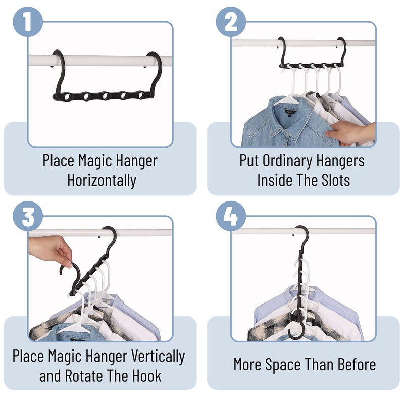 Mr. Pen Space Saving Hangers - 8 Pack Mixed Color Space Saver Shirt Hangers, Black, Gray, White - Image 5